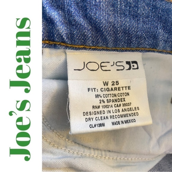 JOE’S JEANS Cigarette Distressed Busted Knee Shae Wash Jeans, Size 25 - Picture 7 of 9